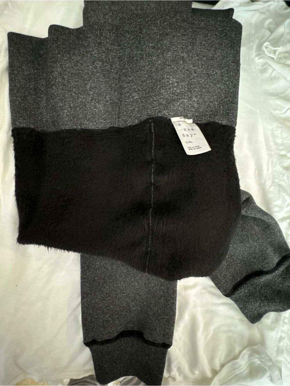 a new day Charcoal Gray Fold-Over Waist Knit Leggings